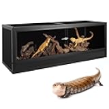 REPTI ZOO 68 Gallon Reptile Enclosure, 48x18x18 inch Wooden Reptile Tank Terrarium for Bearded Dragon Gecko Ball Python Snake Turtle, Light Weight Habitat Cage