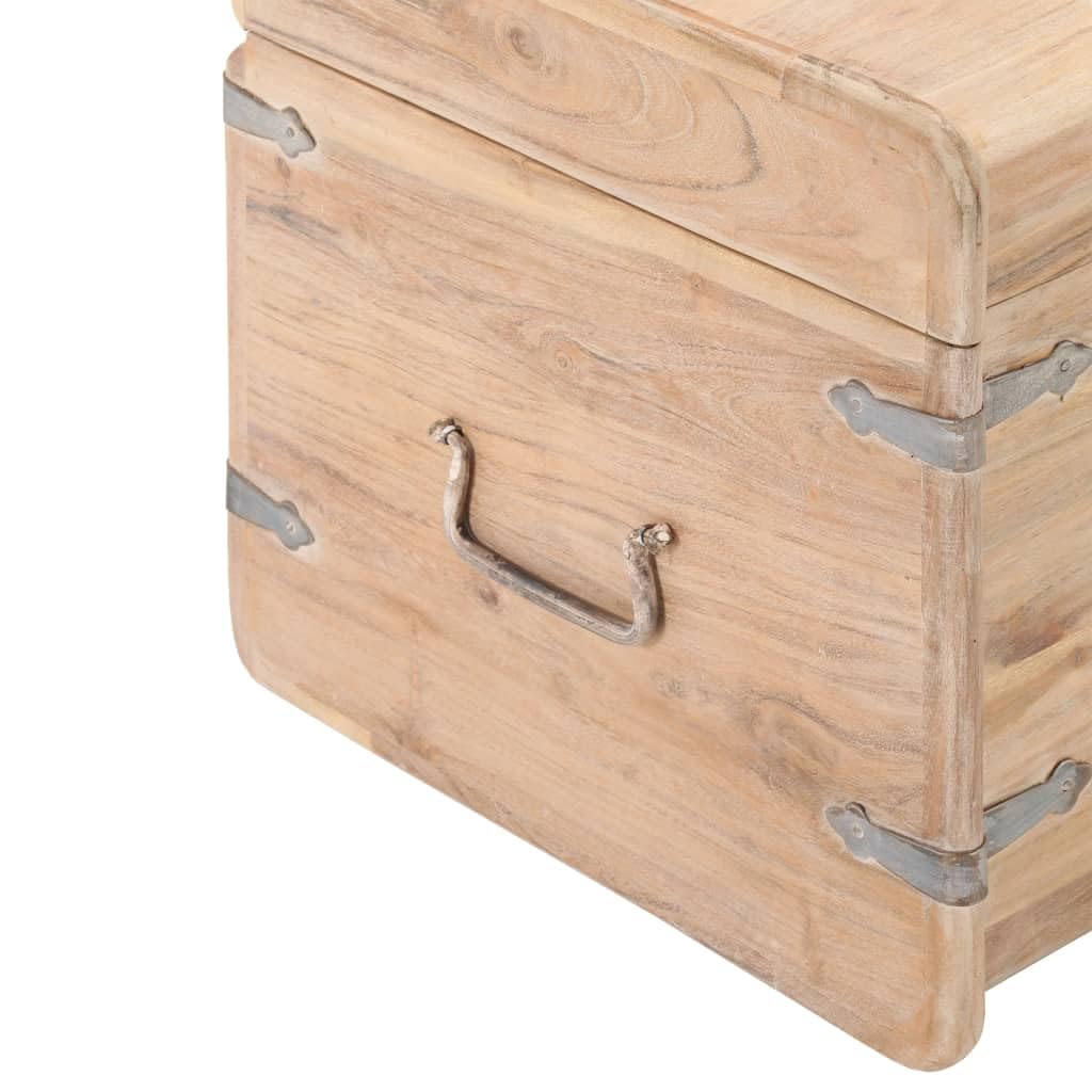 Baúl de madera maciza de acacia con cierre y asas laterales, 40 x 40 x 40 cm, también se puede utilizar como mesita de noche