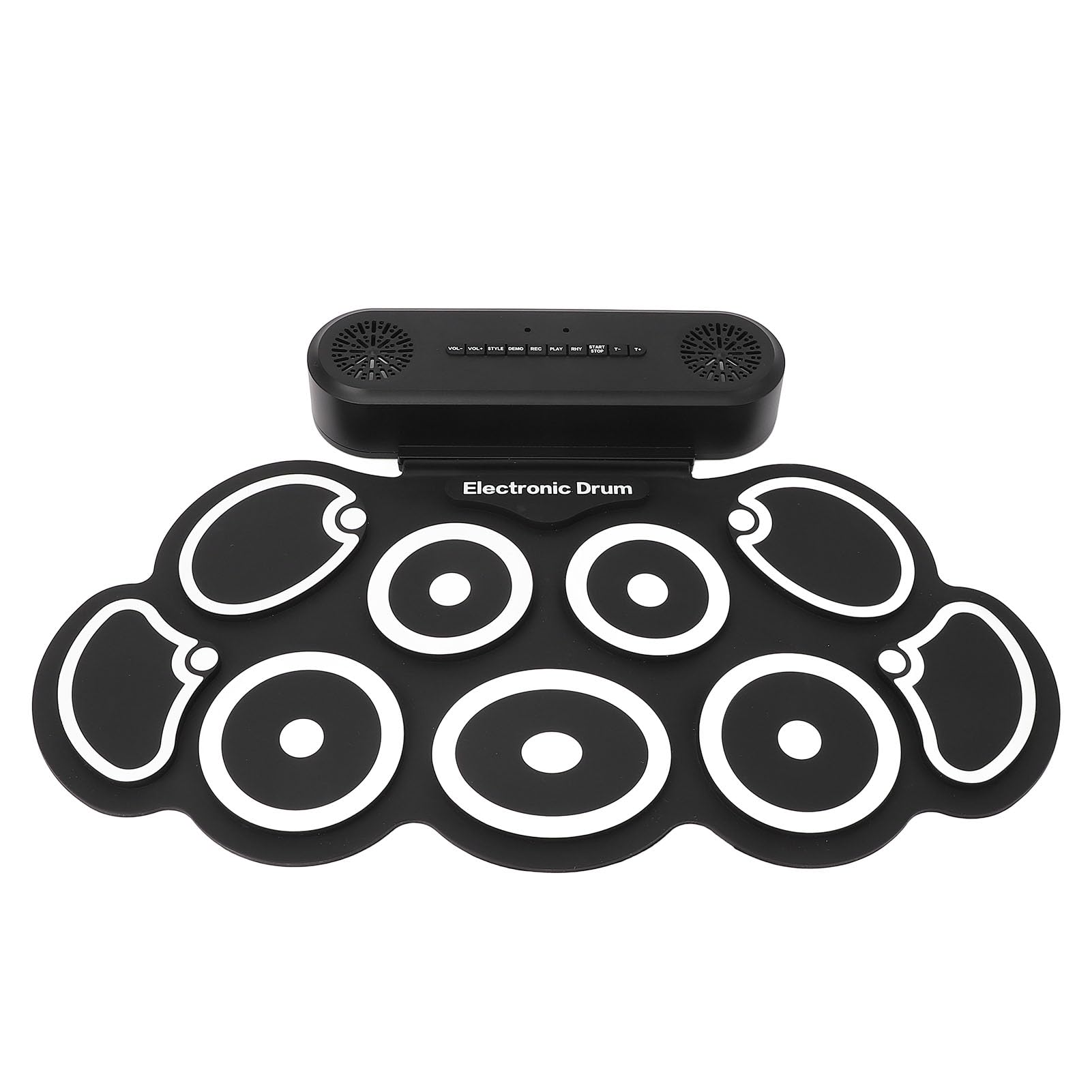 Jeffergarden Kit di Batteria Elettronica Pieghevole con Batteria, Altoparlanti Integrati e Uscita per Cuffie per Principianti e Amanti della Musica