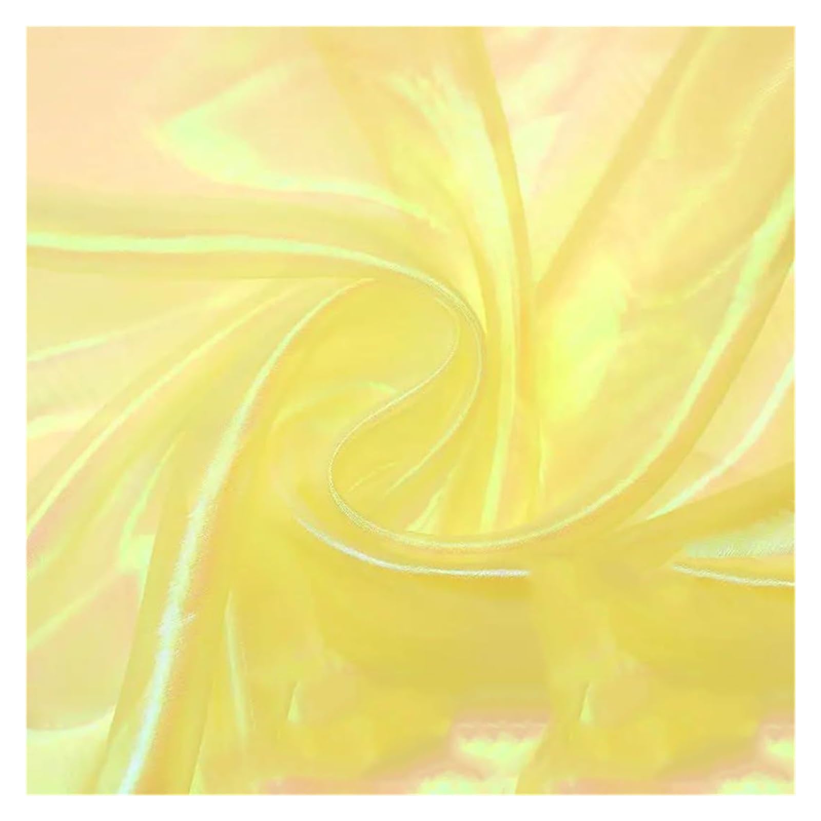 Organza Fabric， Organza Tulle Fabric Multicolor 100cmx150cm for Sewing Skirts & Costumes Decor Per Meter(Yellow)
