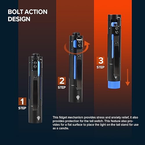 Miniatura 4 de ACEBEAM Rider RX - Linterna LED recargable de 1000 lúmenes altos, linterna AA EDC de bolsillo con clip, mini luz flash pequeña súper brillante,