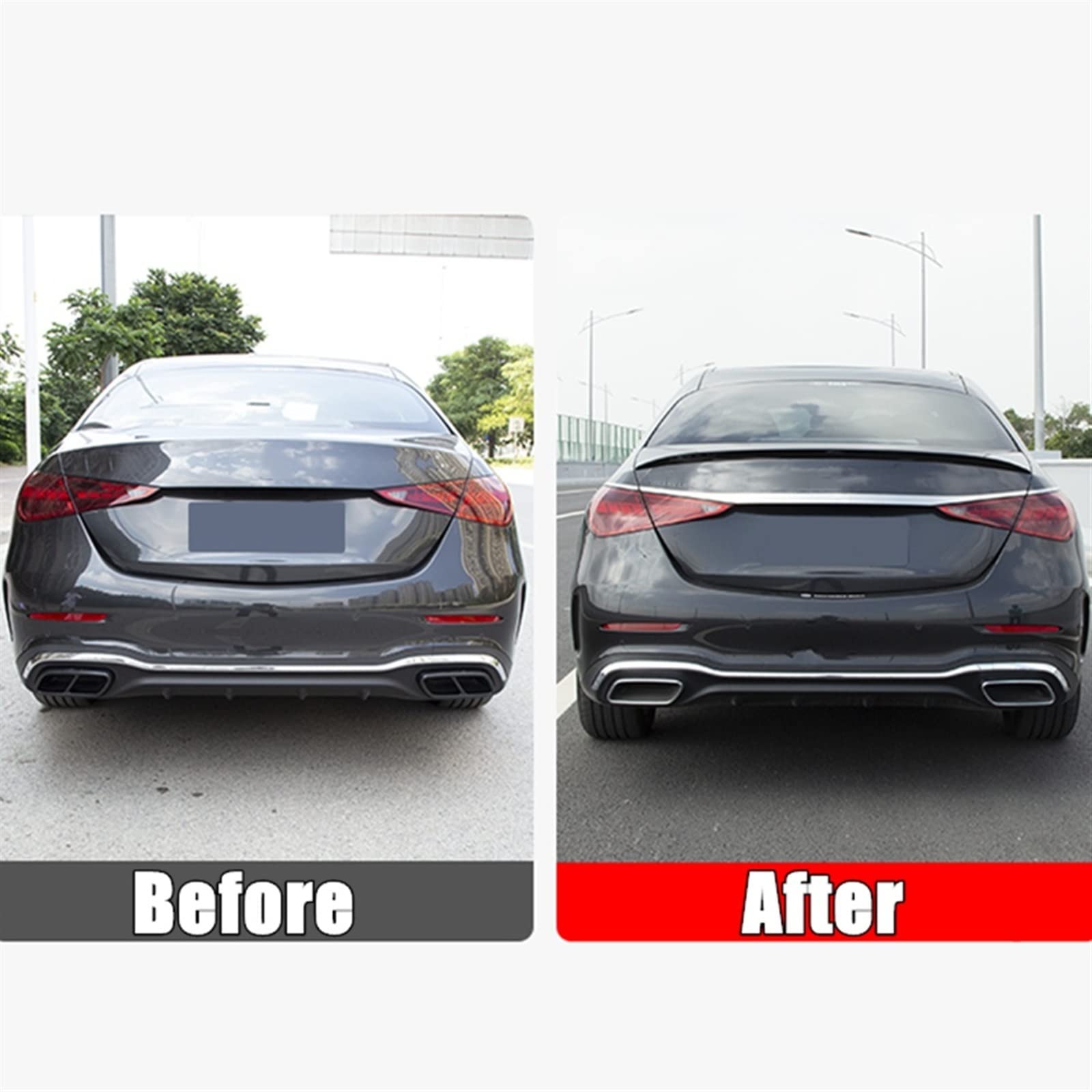 Sport Spoiler Posteriore Labbro Nero Lucido Per Mercedes Classe C W204 Berlina 0 - Foto 5