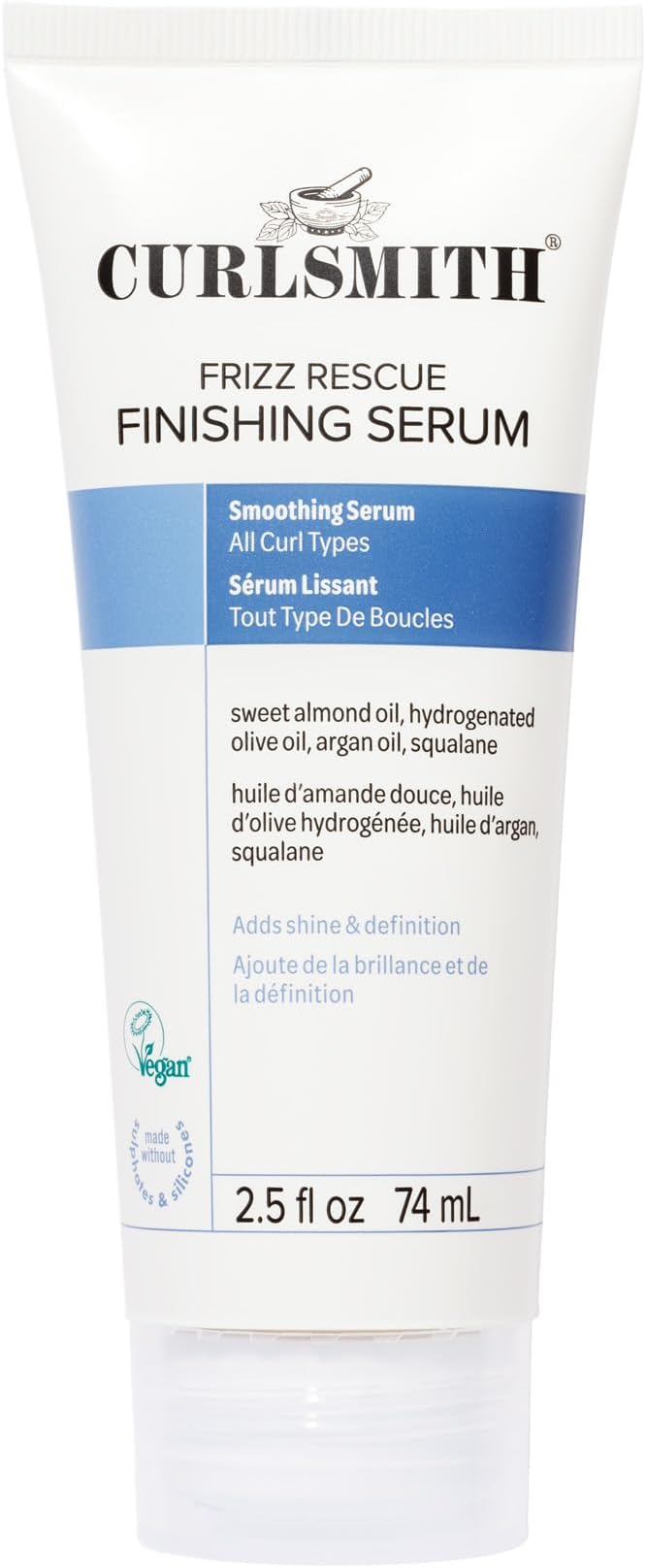 Frizz Rescue Finishing Serum, Oil-to-Gel Hair Serum, Tame Frizz, Add Shine, Humidity Protection, For All Curl Types, Vegan, 74ml/2.5 fl oz