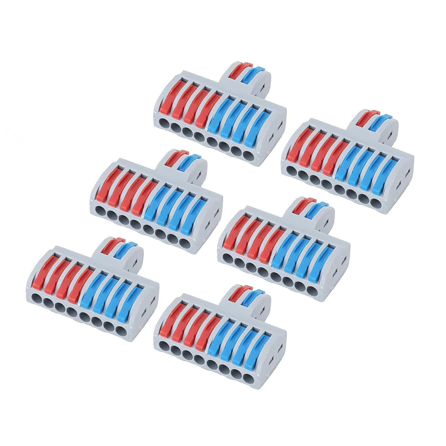 2 in 8 Out Butt Terminals Lever with 10mm Stripping, Electrical Wire Splicing Connectors for Household Appliance Lighting (4 pack, 2 in 8 out)-image-42