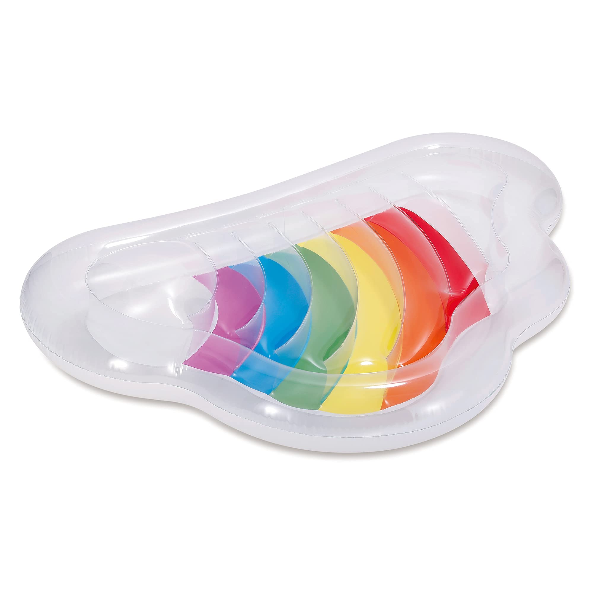 Playday Over-SizedLarge Inflatable Pool Float Colorful Rainbow 6ft Wide Puncture-Resistant Materials