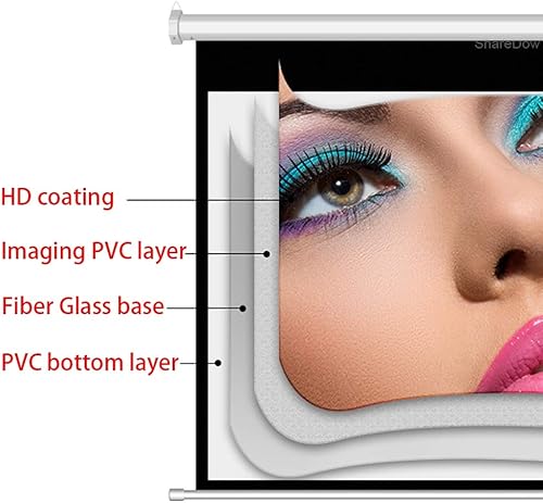 Miniatura 4 de Projector Screen, 60-100 Inch 43 Motorized Electric Projection Screen Auto HD Gray Fiber Glass Projector Screen for Home Theater Entertainment (Size
