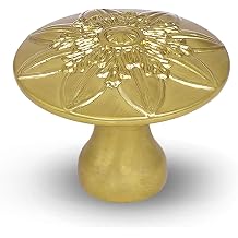 DWYL & LWYD 10 Pack Flower Champagne Bronze Cabinet Knobs for Cabinets and Drawers,Solid Champagne Kitchen Cabinet Hardware Handles Single Round Drawer Pulls for Bathroom Cabinets