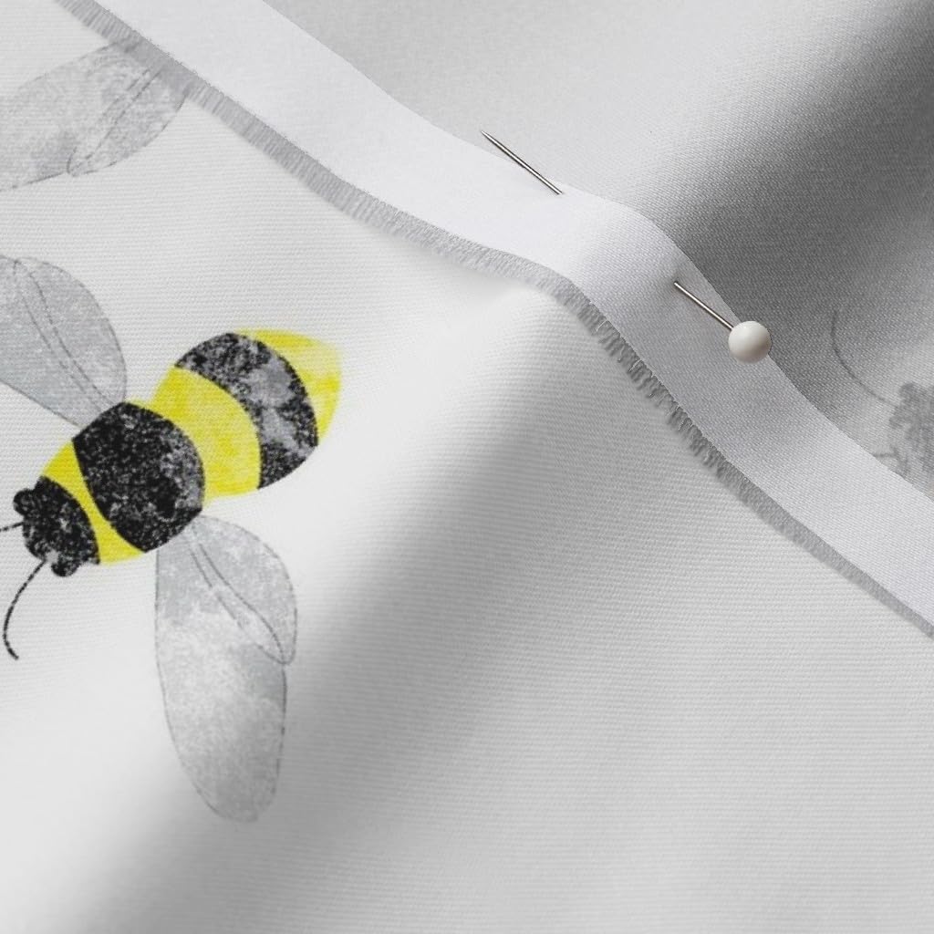 Spoonflower Fabric - Bees Hive Spring Printed on Organic Cotton Sateen Fabric by The Yard - Sewing Quilting Apparel Home Decor