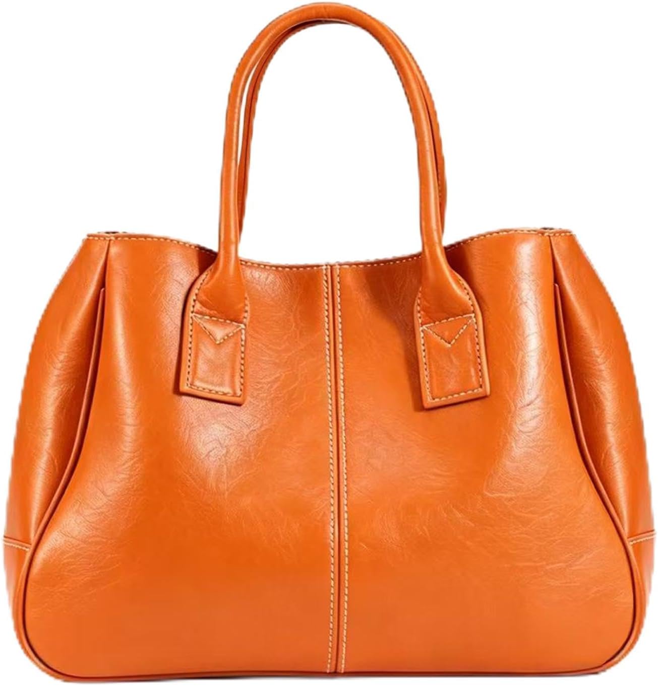 Fashion Women's Vintage PU Leather Tote Bag, Large Capacity Top Handle Satchel Handbag, Multi Compartment Work Bag
