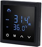 Generic Electric Floor Heating Thermostat, Precision Machined Wall Mounted Smart Thermostat Wide Compatibility 16A AC85V‑250V Easy Installation for Home Hotel (Black)