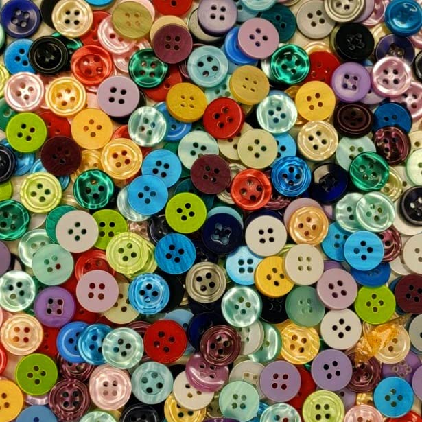 Button Multi Color Shirt Buttons 4 Hole Buttons Pack of 192 Piece/ 12 Piece x 16 Colors Inside/Arts and Craft/Shirts Button for Men and Women