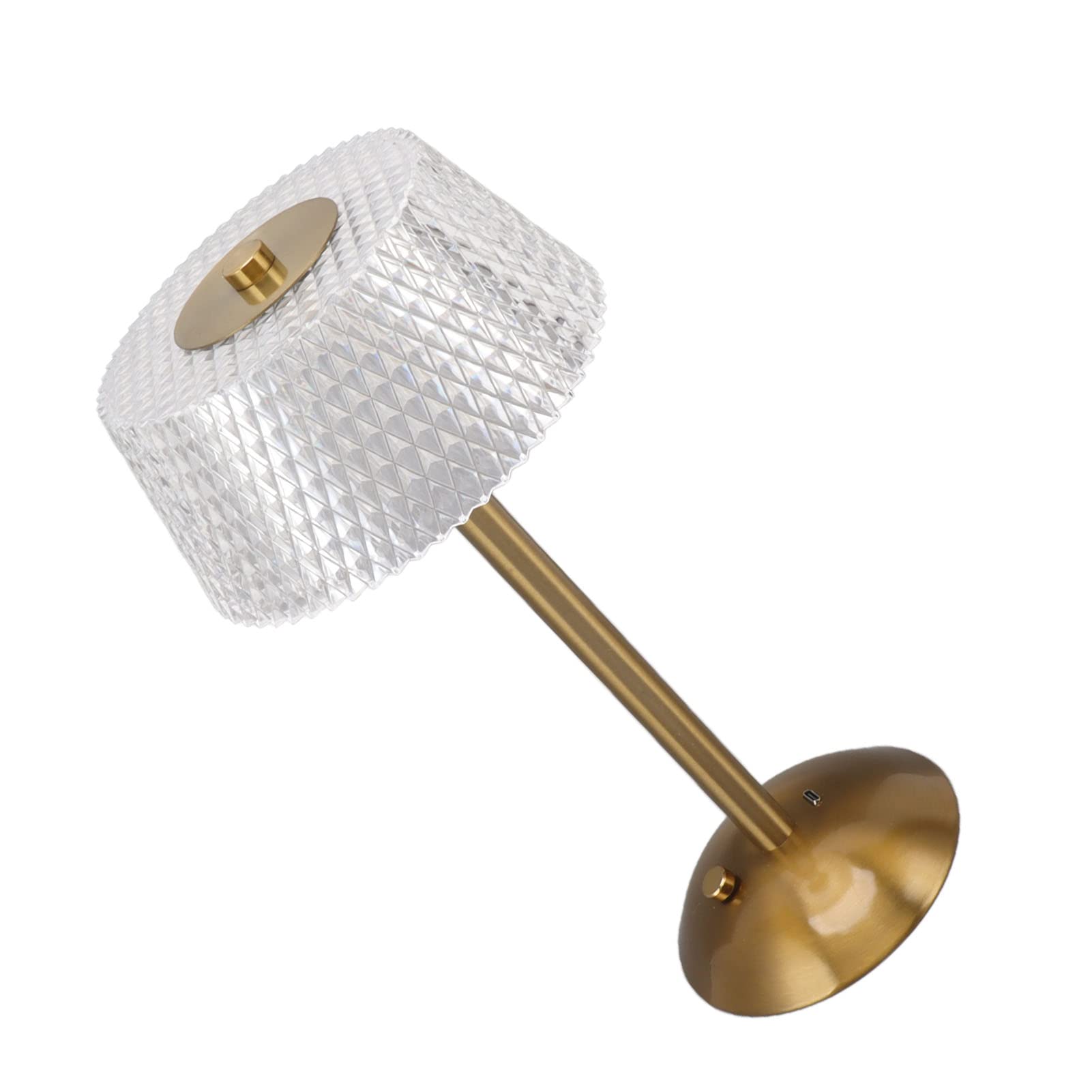 Lampe de table à LED, lampe de table de chevet portable en métal acrylique de 3 couleurs claires pour chambre d'enfant
