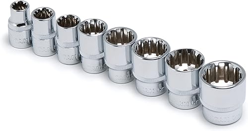 Titan 15203 - Juego de llaves de vaso SAE Spline de 8 piezas de 3/8 pulgadas