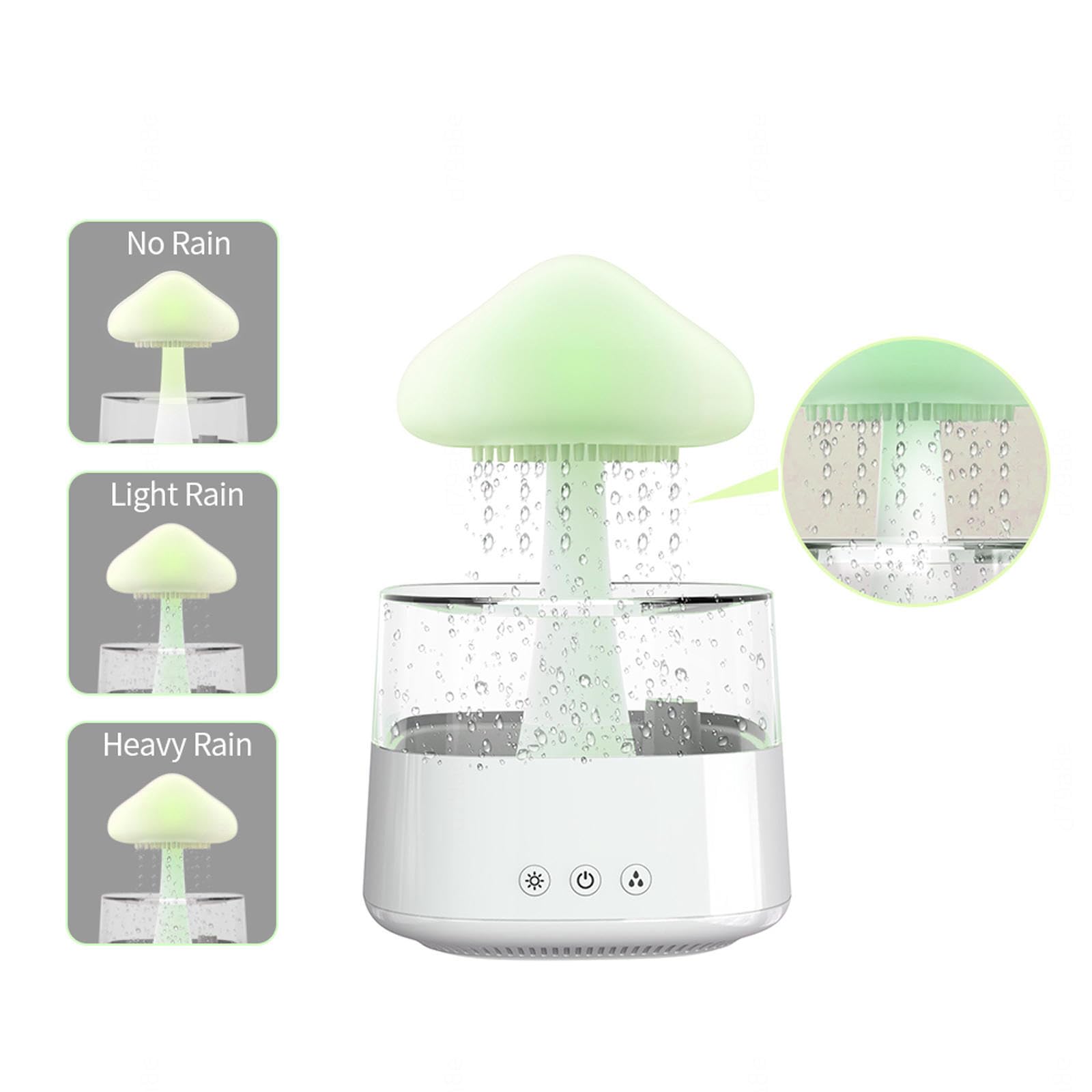 HAZARA Umidificatore Fungo, Nebbia A Pioggia A 3 modalità 450ml,Funzione Cronometraggio Umidificatore Piante, for Camera da Letto, Dormire,Woodgrain