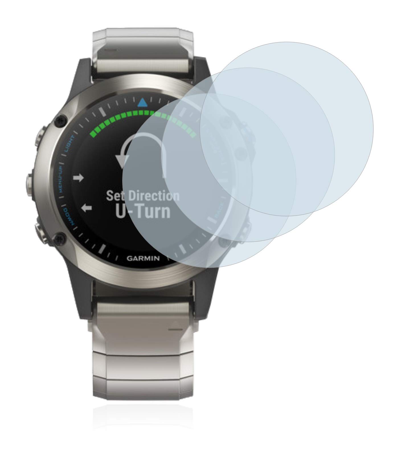 Brotect Pellicola Protettiva In Vetro Ibrido AirGlass Per Garmin Quatix 5 – Durezza 9H, Anti-impronta, Made In Germany - 3