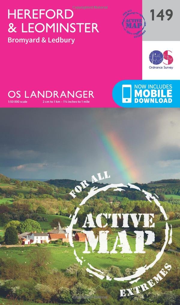 Hereford & Leominster Map | Weatherproof | Bromyard & Ledbury | Ordnance Survey | OS Landranger Active Map 149 | England | Walks | Cycling | Days Out | Maps | Adventure