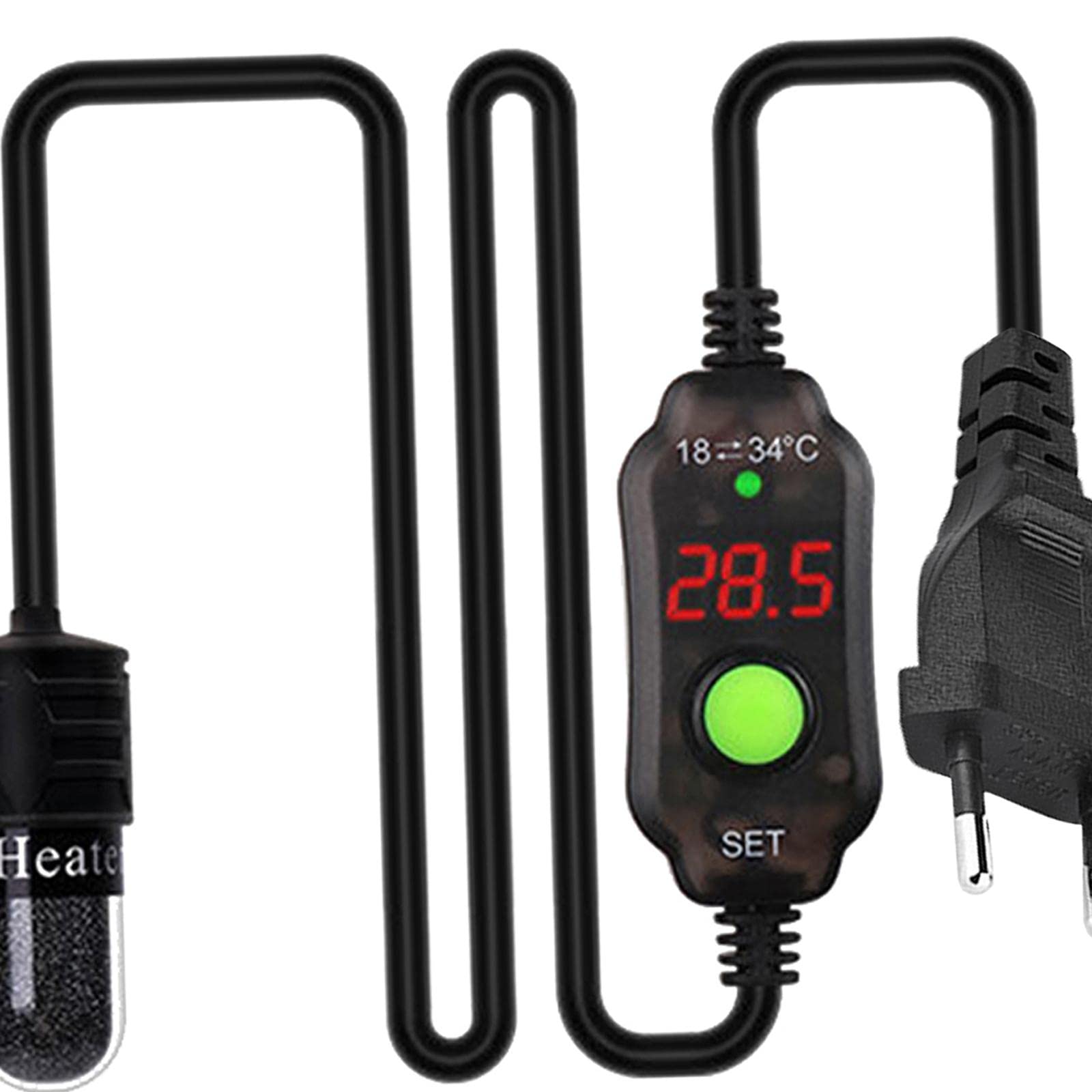 Calentador de Acuario Subacuático Termostato Digital Control Inteligente con Protección Apagado Automático Varilla para Acuarios Agua Dulce PEC, 10W, Individual