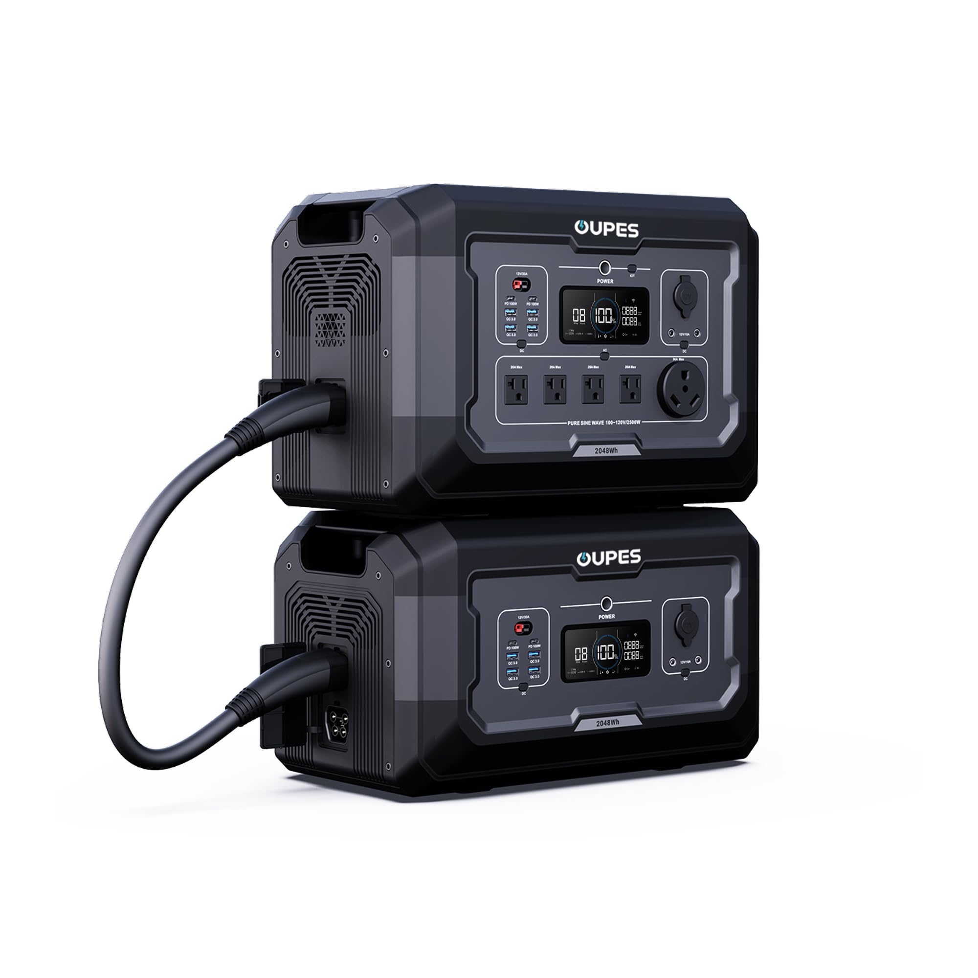 OUPES Mega 2 2500W Portable Power Station with 2048Wh B2 Smart Extra Battery Up to 4096Wh Lifepo4 Home
