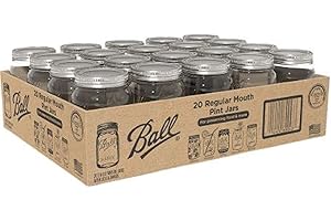 20ct 16 oz Crystal Clear Glass Canning Jars with Lids