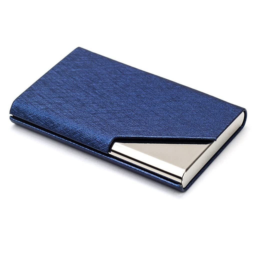 MOBYGKFY Wallet PU Leather Business Card Holder Metal Aluminum Case