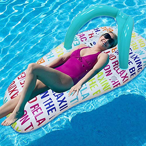 Flotador de piscina, pantuflas de agua flotantes, cama flotante, pantuflas de moda, natación, natación, inflable para relajarse en la piscina