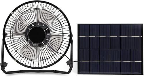 Ventilador USB de 5.2 W alimentado por panel solar, mini ventilador portátil para refrigeración al aire libre, hogar, viajes, camping, casa de