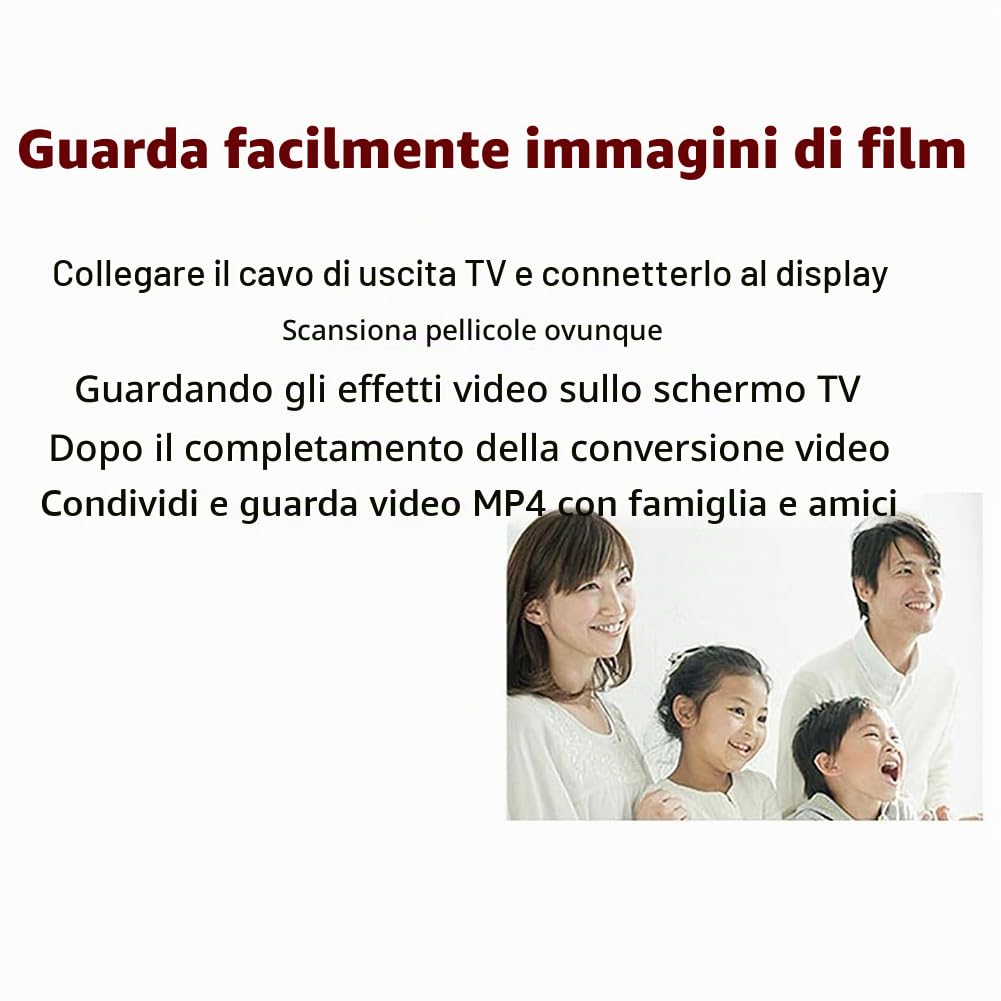 Scanner di Film della Vecchia Scuola, Film Negativi Digitali E Digitalizzatore con Schermo del Display, Converte I Film da 8 Mm E Super 8 in Immagini JPEG, Scanner per Diapositive Nostalgiche