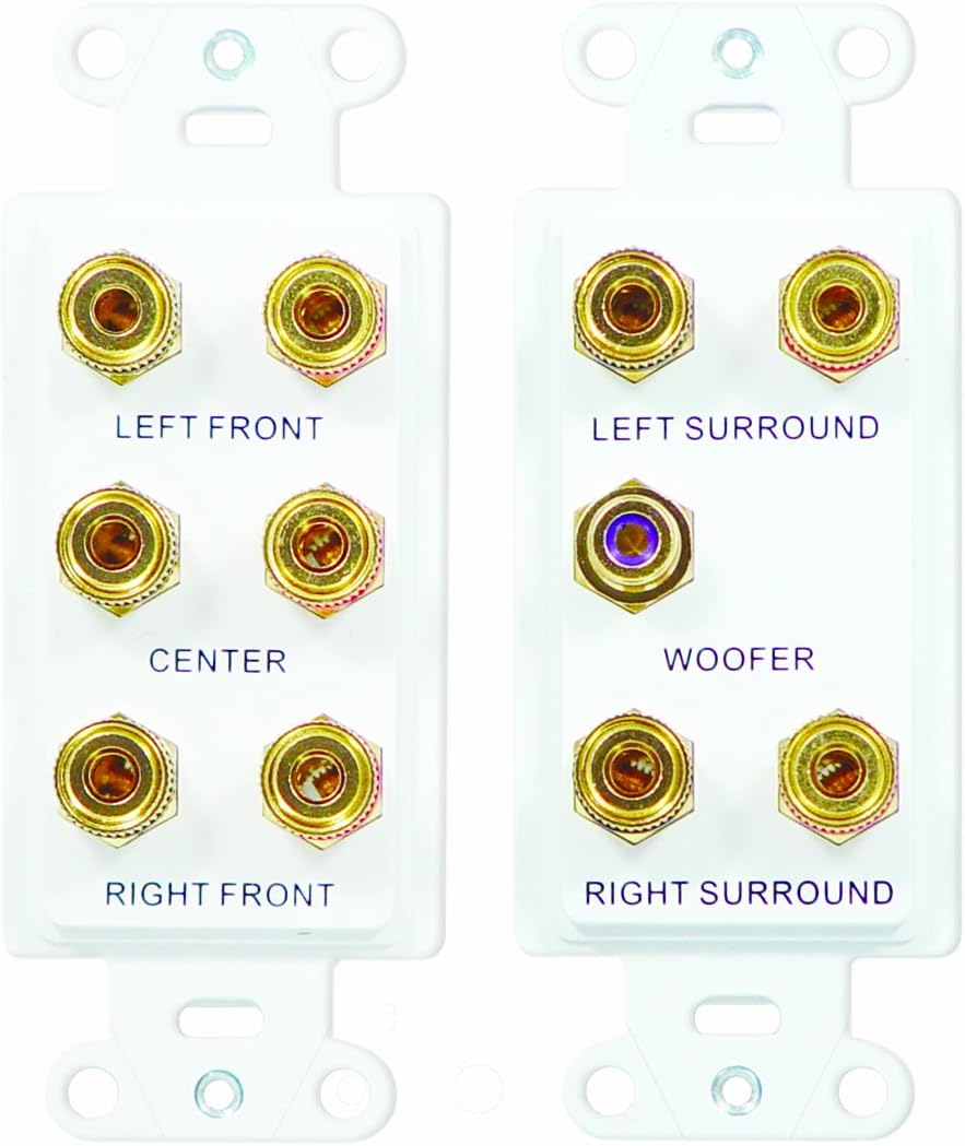 Legrand - OnQ 5.1 Home Theater Outlet Straps, Home Theater Connection Kit with Home Theater Strap and Cable Access Strap, White, 1 Count, F9004WH