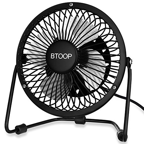 BTOOP 4 Inch Mini USB Desk Fan - Small - Black