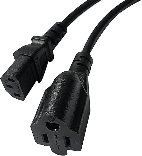 Miniatura 8 de C14 a C13+NEMA 5-15R Y Splitter Cable de enchufe de alimentación, solo C14 macho a C13+Nema 5-15R Cable adaptador divisor hembra, 11.8 in