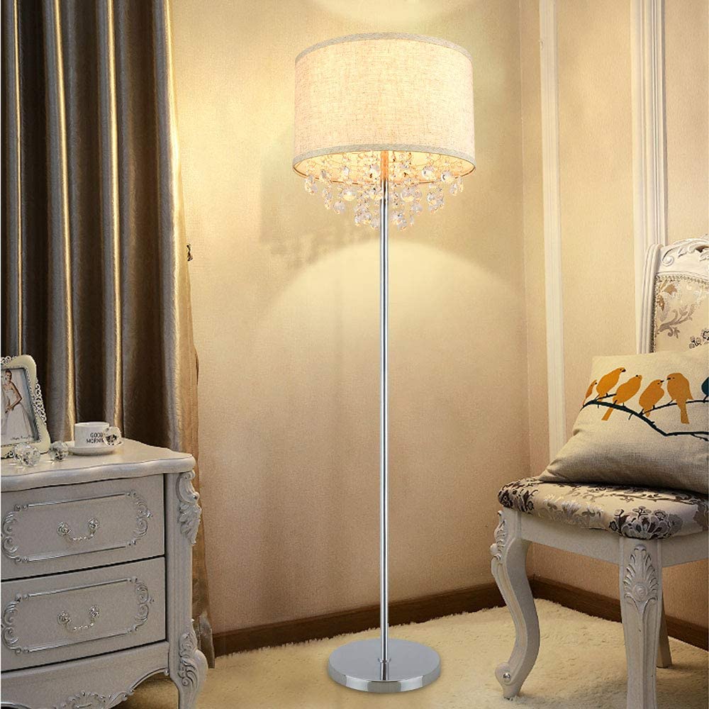 Depuley Lampada A Stelo LED Con Sfera Di Vetro - 9W, Bianco Caldo 3000K, Base E27, Interruttore A Pedale, Oro, Per Soggiorno E Camera Da Letto - 2