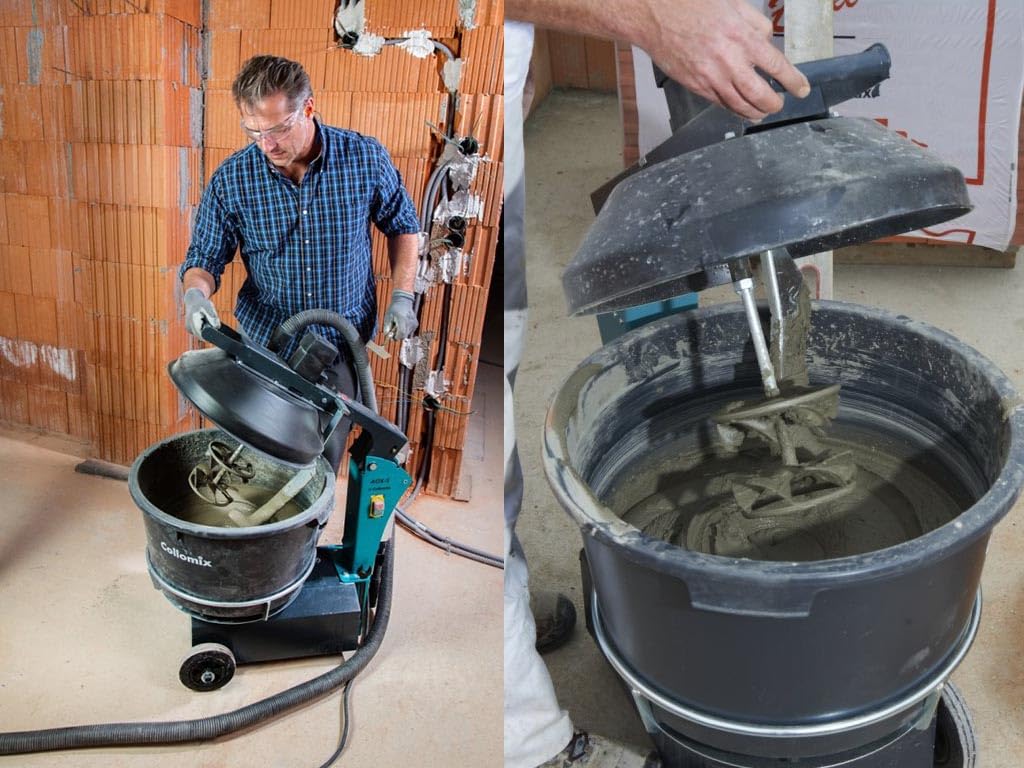 Collomix-Rotationsmischer AOX-S, 1,1kW, 51kg, Mörtel, Putz, Fliesenkleber, Spachtelmasse