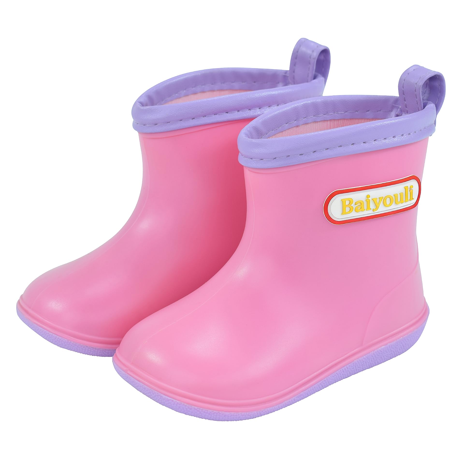 Baiyouli Botas de Agua Niños y Niñas Impermeables Antideslizantes Ligeras PVC Suaves para Bebé 1-6 Años