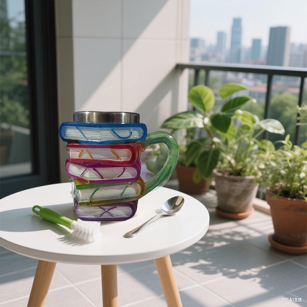 Calkkrer Tasse en Verre de 470 ML à thème Livre, Tasse pour Amoureux des Livres, avec Motif littéraire et Design coloré, idéale pour Cadeaux de Noël, lecteurs et biblioth Calkkrer Tasse en Verre de 470 ML à thème Livre, Tasse pour Amoureux des Livres, avec Motif littéraire et Design coloré, idéale pour Cadeaux de Noël, lecteurs et biblioth