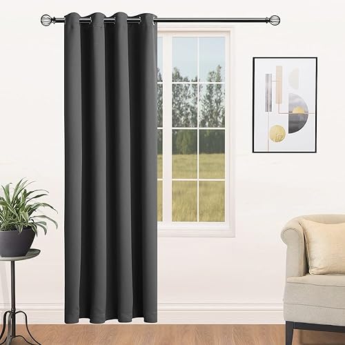 Miniatura 1 de WONTEX - Cortina opaca divisora, para privacidad de dormitorio, sala de estar y oficina compartida, panel de cortina con ojales para puerta