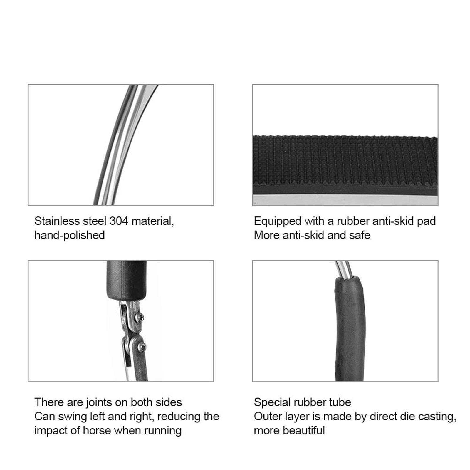 Estribos flexibles de seguridad,Estribos ecuestres de acero inoxidable,Estribo de Goma Antideslizante,estribos ecuestres ligeros y anchos,Accesorios de Seguridad para Equitación para montar a caballo