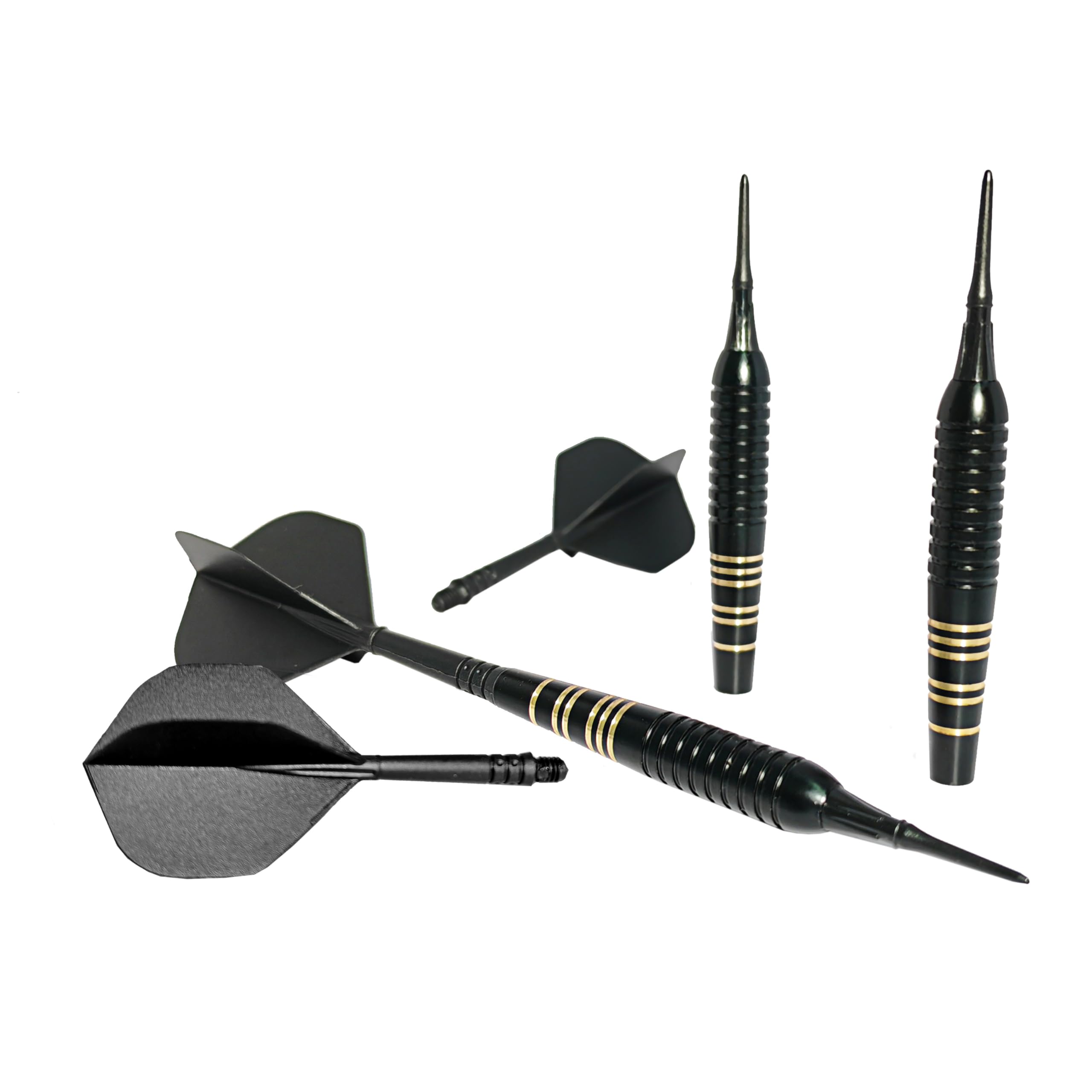 Freccette con punta in plastica 3 pezzi 22 grammi con alette 2 in 1 con aste e tasca per freccette 6 voli 6 onde PC 50 punte in plastica per bersaglio elettronico