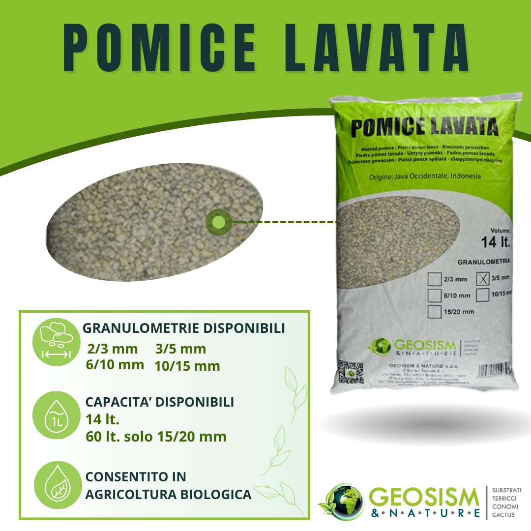 Geosism & Nature Piedra pómez Lavada 15/25 mm (Aprox. 19 kg - 60 lt)