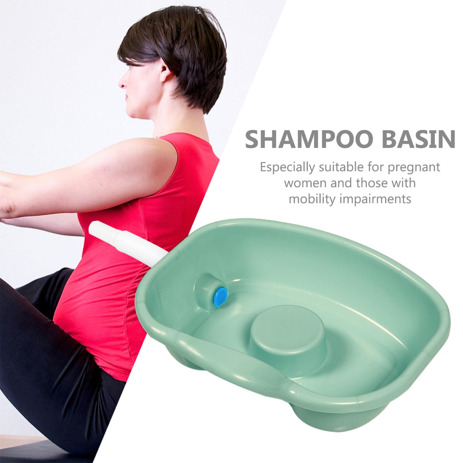 Homoyoyo Shampoo und Gewölbtem Rand Haarwaschbecken aus Kunststoff Ergonomisches mit Glatter Oberfläche für Bettlägerige Personen und Häusliche Kopfwaschpflege