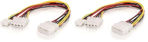 Miniatura 2 de C2G 03164 Uno 5.25 pulgadas a uno 3.5 pulgadas con un cable Y de alimentación interna de 5.25 pulgadas, multicolor (10 pulgadas)