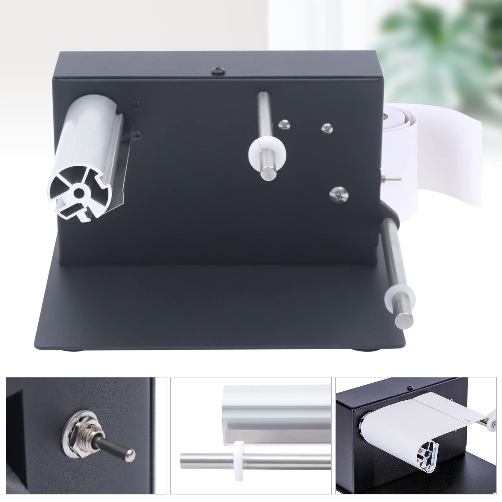 Pxolerig Automatic Lable Rewinder Machine, Speed Adjustable 180mm Label Rewinding Machine Two-Way Rewinding, Rewinder for Printer Bar Code Tags