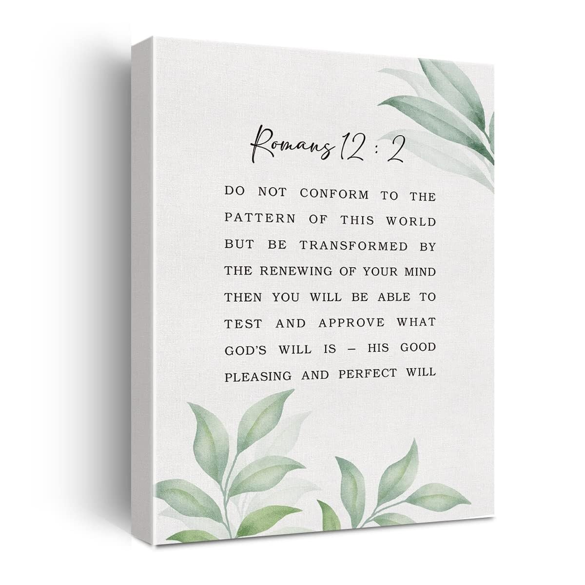 FOPURE Unframed Romans 12:2 Canvas Print, Do Not Conform to the World Scripture Art, Modern Waterproof for Home Office Wall Decor​(Unframed,12x18inch(30x45cm))