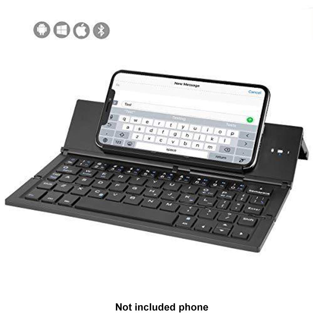 Bluetooth Foldable Keyboard, 59 Key Aluminum Ultra Slim Universal USB