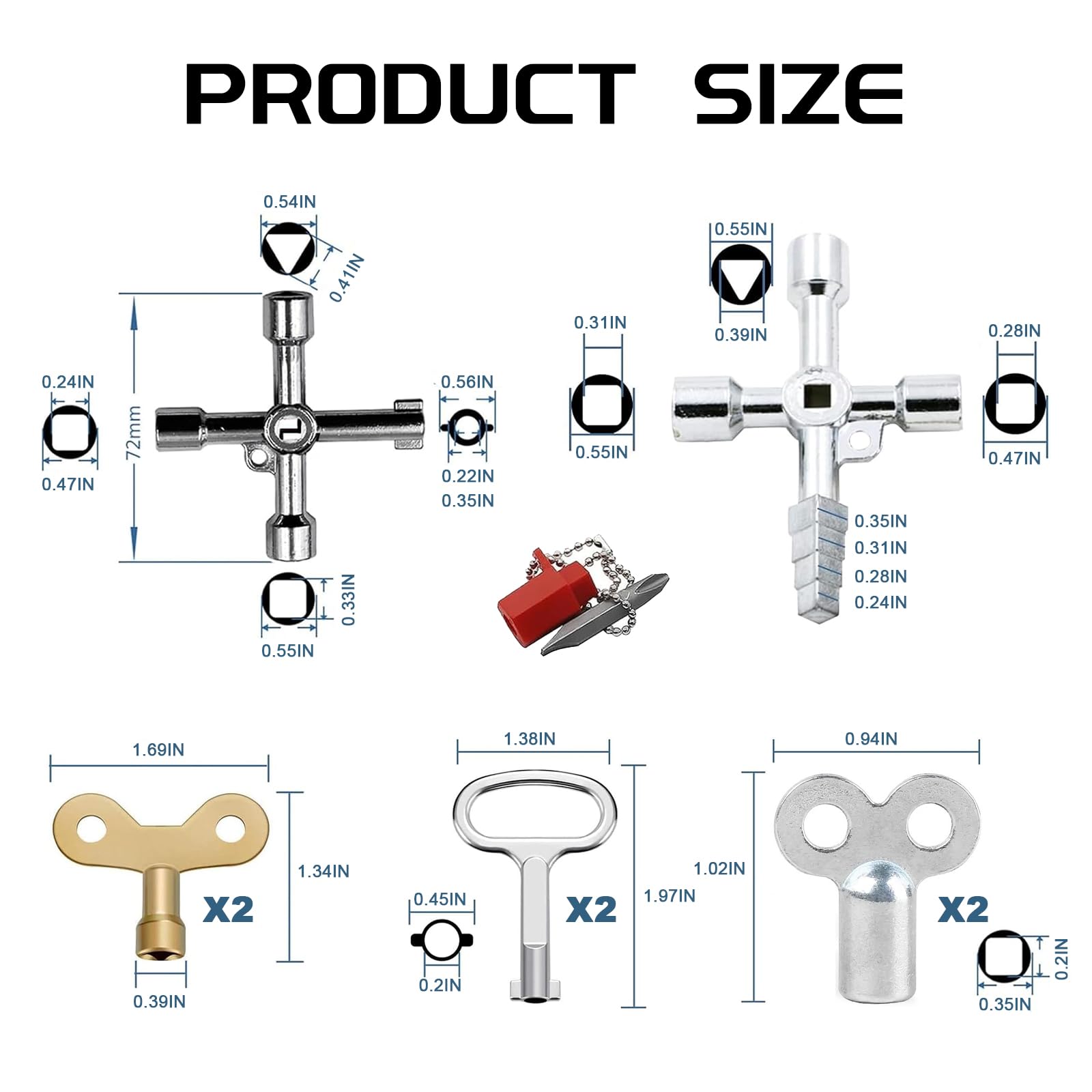 Chiave Universale Lega Zinco Chiave Triangolare 4 Vie - Lega Di Zinco - Per Contatori Gas, Acqua E Quadri Elettrici Chiave Per Contatore Enel - Foto 7
