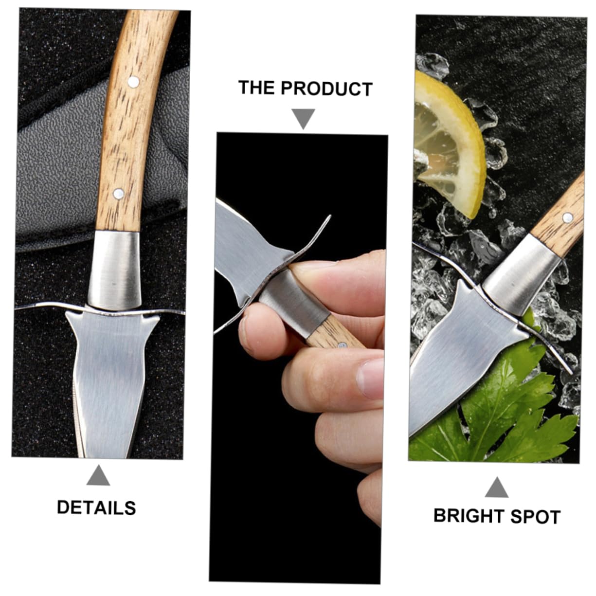 TOPBATHY 3piezas Cuchillo De De Ostras Inoxidable Mango De Herramienta Profesional Para Ostras Funda Protectora y Picnics