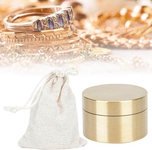 Miniatura 7 de Pastillero de latón de forma redonda, caja de almacenamiento de joyas de metal, caja de almacenamiento de monedas selladas, contenedor de accesorios