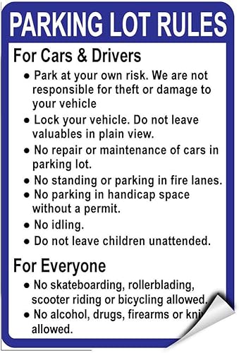 Miniatura 1 de Vehicle Owners Own Risk Not Responsible for Parking Warning Stickers Warning Sign Stickers Warning Lables Warning Symbol Stickers
