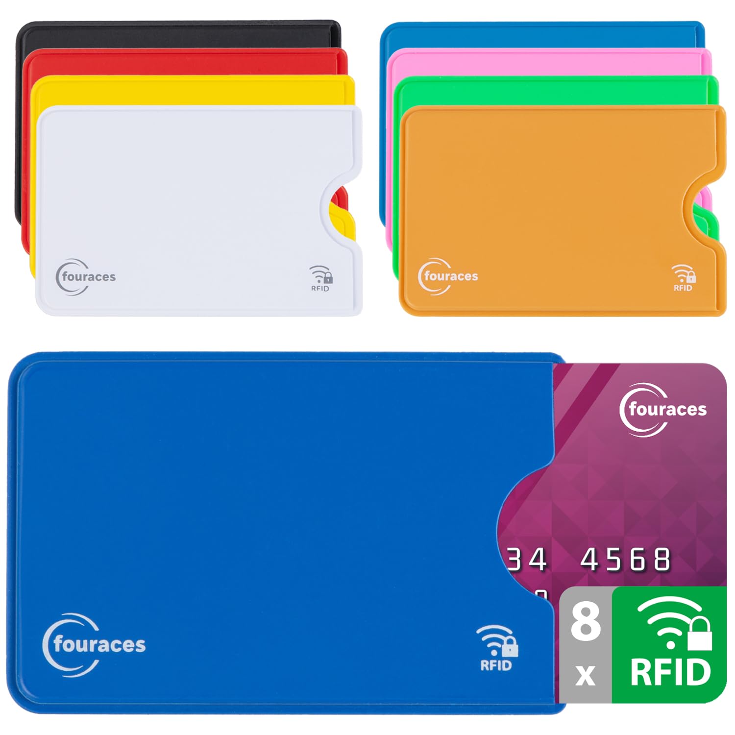rfid blocking sleeves, 8 pieces - credit card protector - card blocker for bank card, anti fraud nfc card holder-image-25