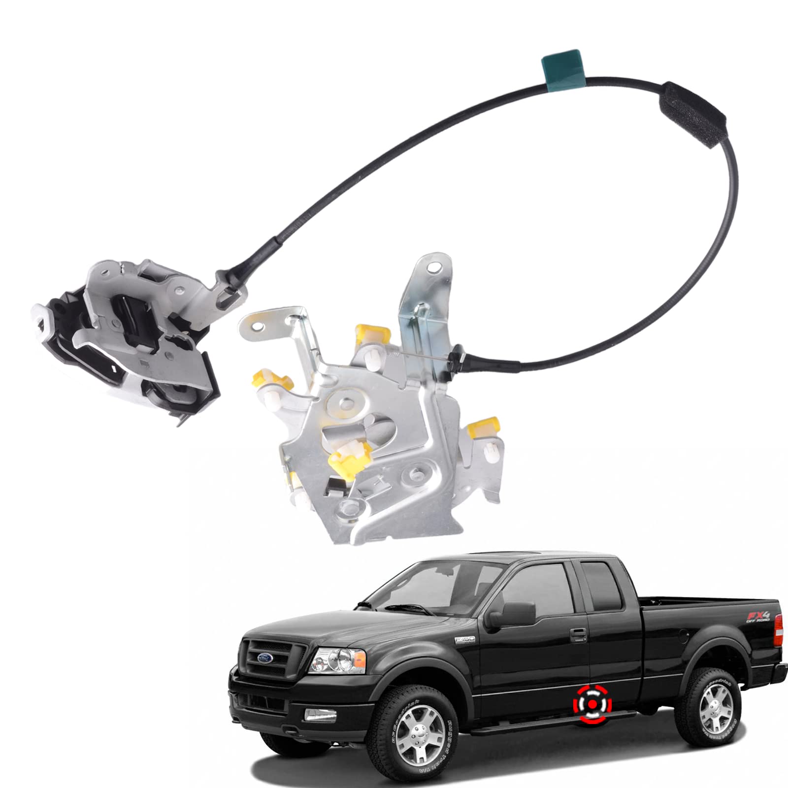 Door Lower Latch Compatible for Ford F150 1997-2003 F250 1997-1999 Extended Cab Driver Side Rear Left Door Replacement Latch 6L3Z18264A01C