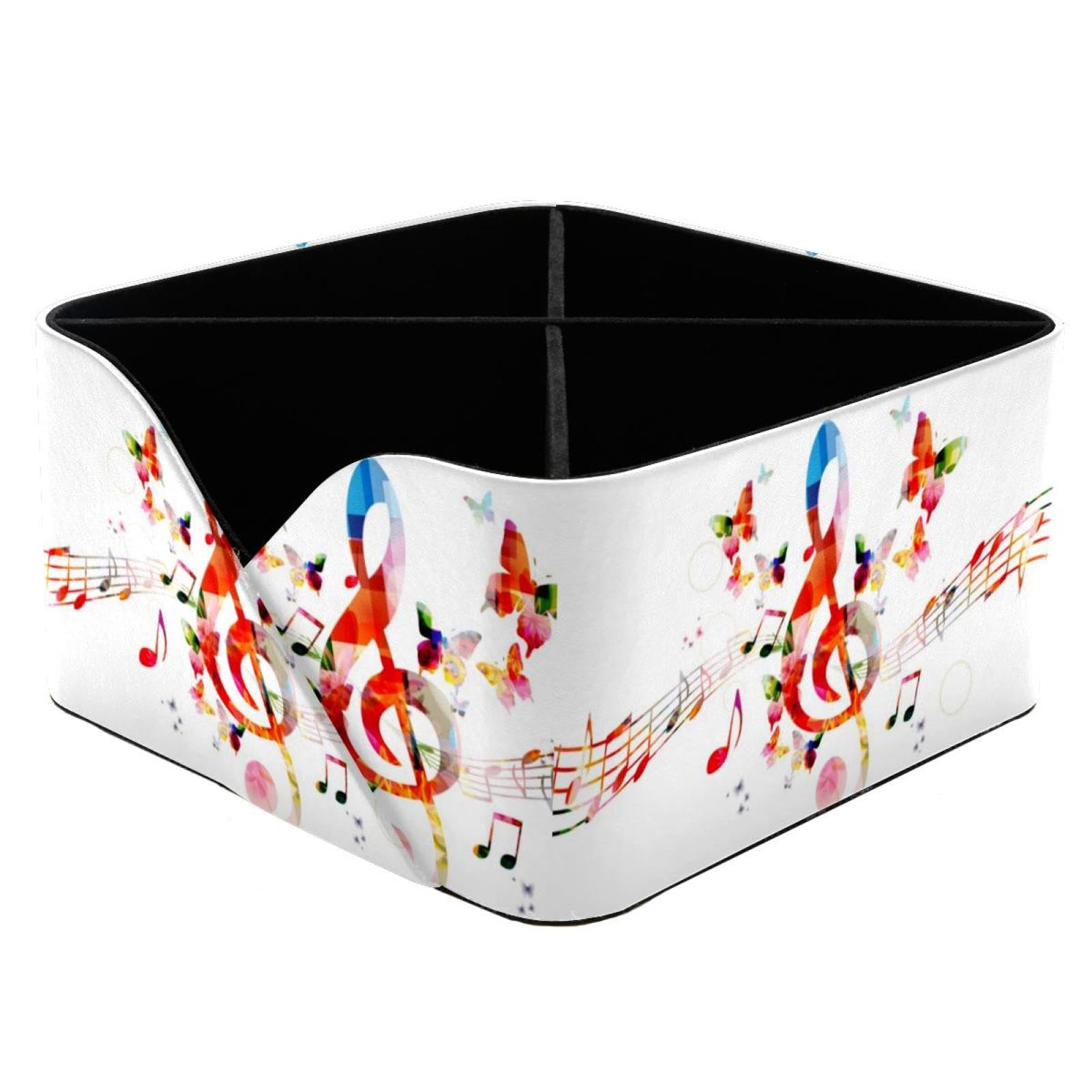 Pot de rangement pour bureau et fournitures à motifs notes de musique